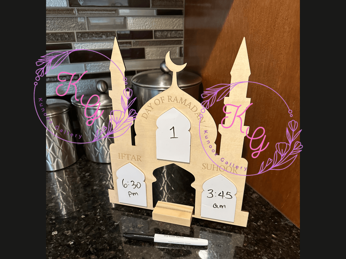 Wooden Ramadan Daily Calendar Tracker - Kunooz Gallery - 