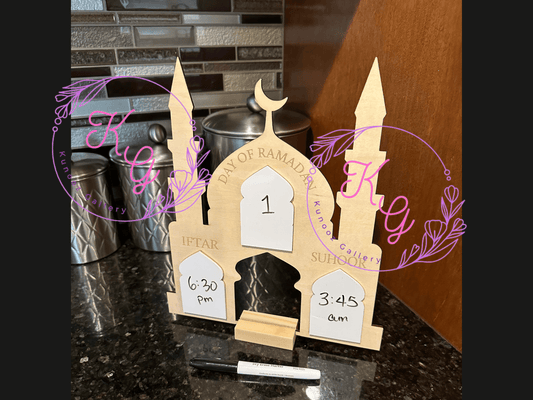 Wooden Ramadan Daily Calendar Tracker - Kunooz Gallery - 